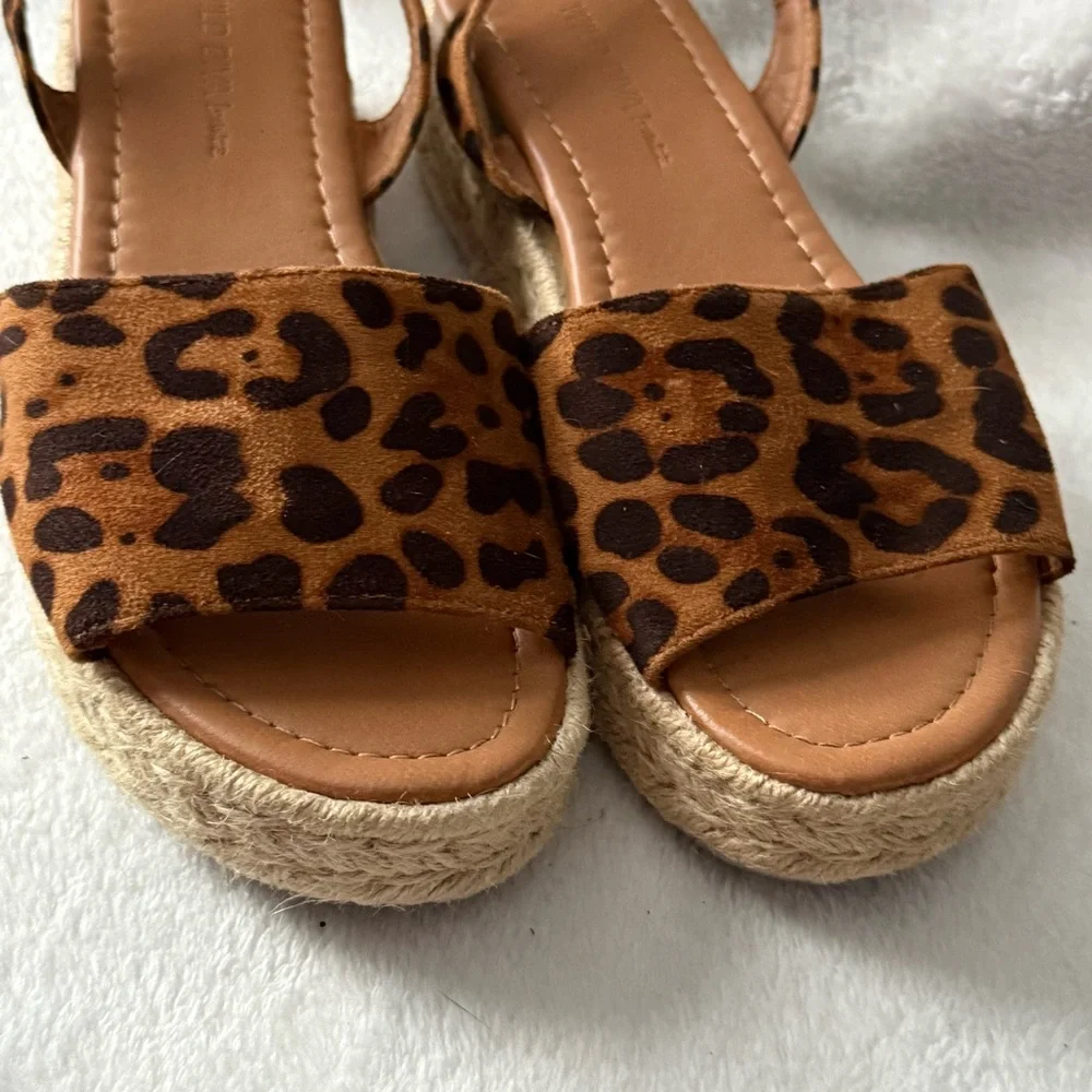 Leopard Print Espadrille Sandals Wild Diva Lounge Size‎ 9 Wedge Women’s